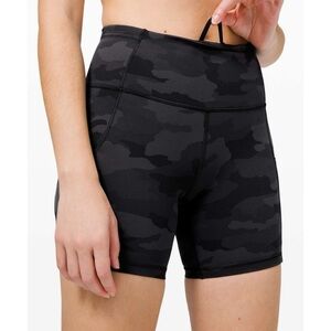 Lululemon Fast and Free Short 6" Non-Reflective Heritage 365 Camo Deep Coal